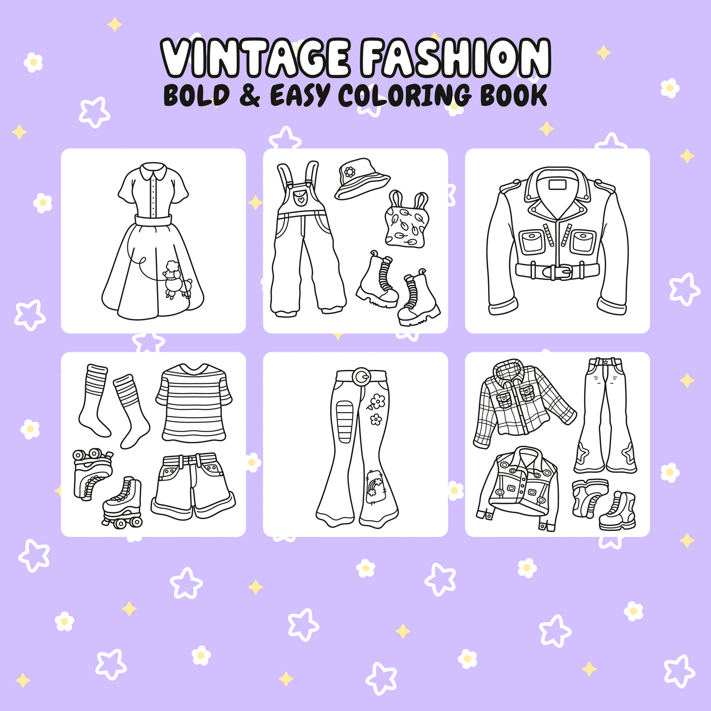Vintage Fashion - Bold & Easy Coloring Book